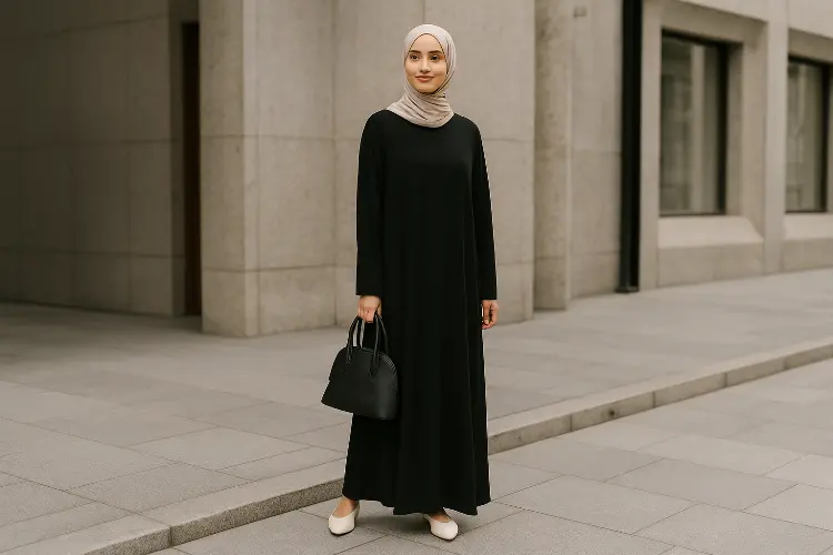 Praktis dengan Gamis Hitam Polos