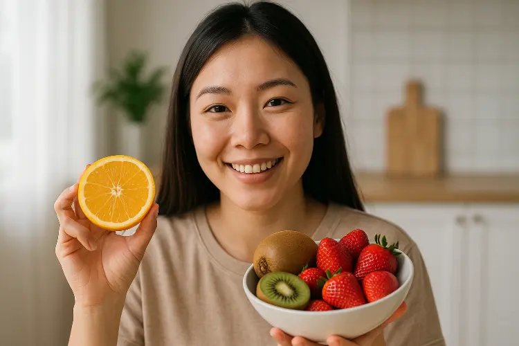 Buah-Buahan Kaya Vitamin C - Jeruk, Kiwi, dan Stroberi